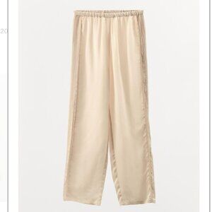 Never worn Zara SATIN EFFECT LACE TRIM PANTS